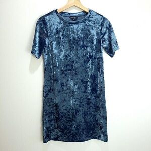 George Blue Brushed Velour Tshirt Dress